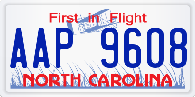 NC license plate AAP9608