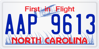 NC license plate AAP9613