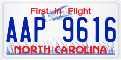 NC license plate AAP9616