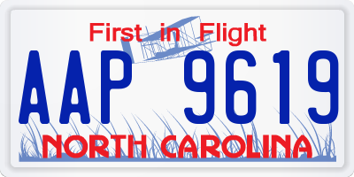 NC license plate AAP9619