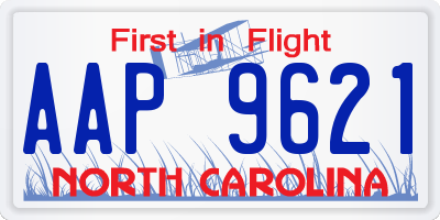 NC license plate AAP9621