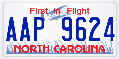 NC license plate AAP9624