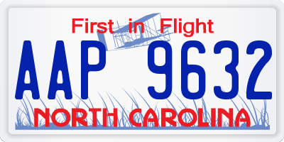NC license plate AAP9632