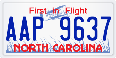 NC license plate AAP9637