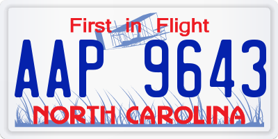 NC license plate AAP9643