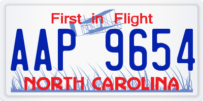NC license plate AAP9654