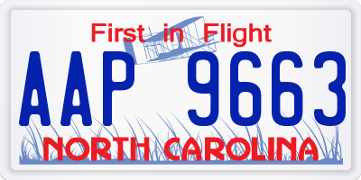 NC license plate AAP9663