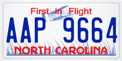 NC license plate AAP9664