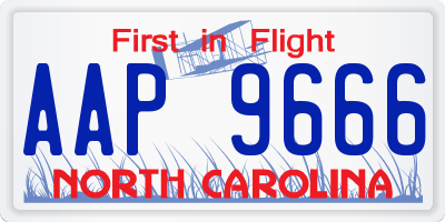 NC license plate AAP9666