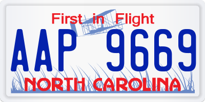 NC license plate AAP9669