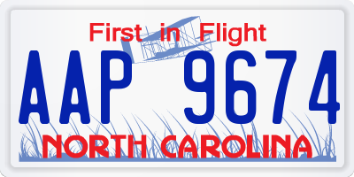 NC license plate AAP9674