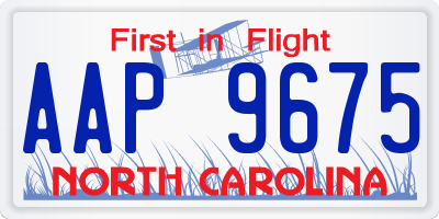 NC license plate AAP9675