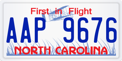 NC license plate AAP9676