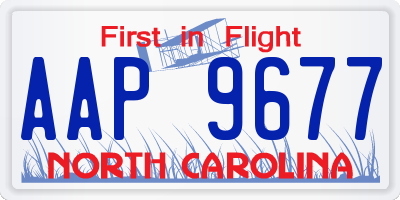 NC license plate AAP9677