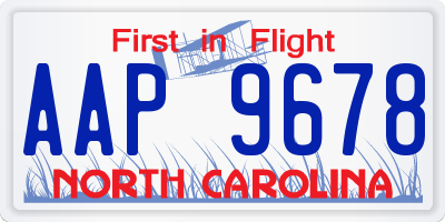 NC license plate AAP9678