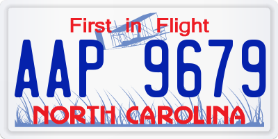 NC license plate AAP9679