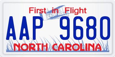 NC license plate AAP9680