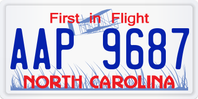 NC license plate AAP9687