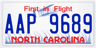 NC license plate AAP9689