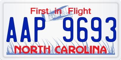NC license plate AAP9693