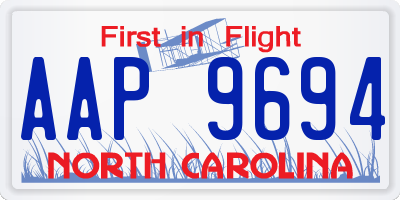 NC license plate AAP9694
