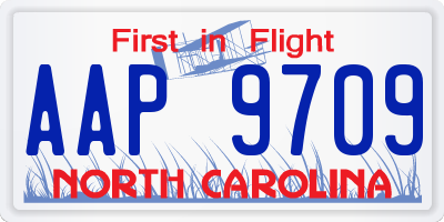 NC license plate AAP9709