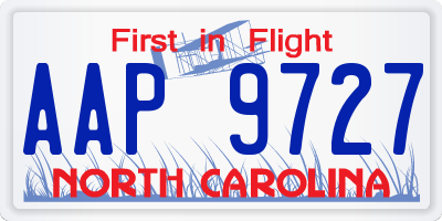 NC license plate AAP9727