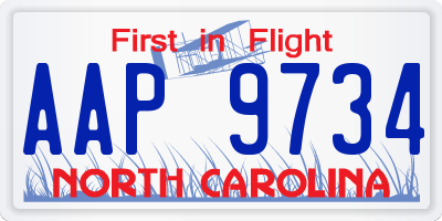 NC license plate AAP9734