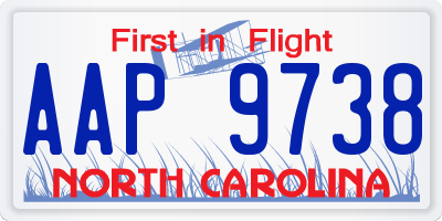 NC license plate AAP9738