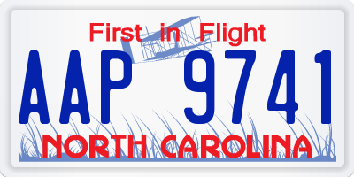 NC license plate AAP9741