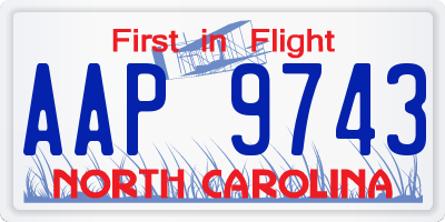 NC license plate AAP9743