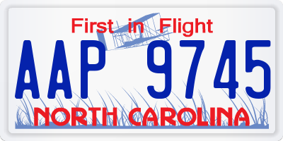 NC license plate AAP9745