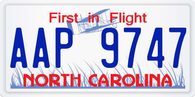 NC license plate AAP9747