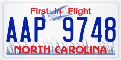 NC license plate AAP9748