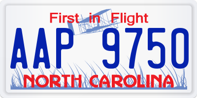 NC license plate AAP9750