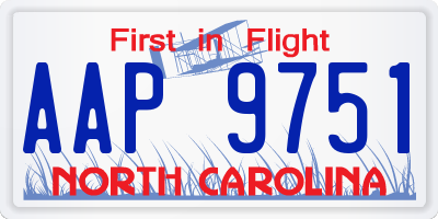 NC license plate AAP9751