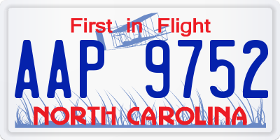 NC license plate AAP9752