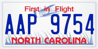 NC license plate AAP9754