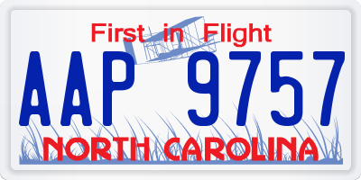 NC license plate AAP9757