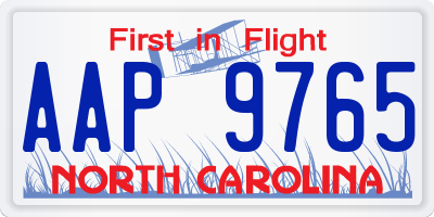 NC license plate AAP9765