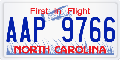 NC license plate AAP9766