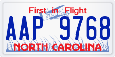 NC license plate AAP9768
