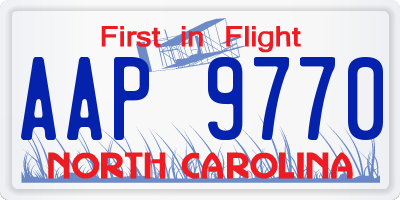 NC license plate AAP9770