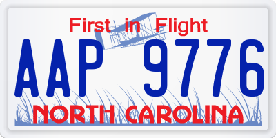 NC license plate AAP9776