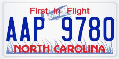 NC license plate AAP9780