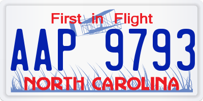 NC license plate AAP9793