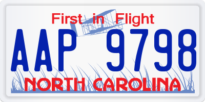 NC license plate AAP9798