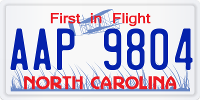 NC license plate AAP9804