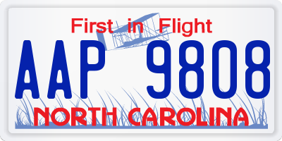 NC license plate AAP9808