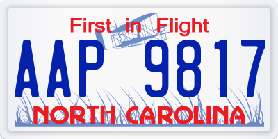 NC license plate AAP9817